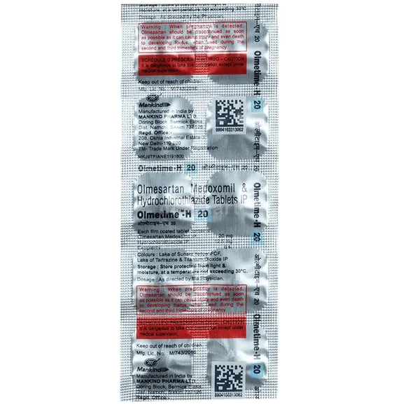 olmetime h 20mg tablet 10's